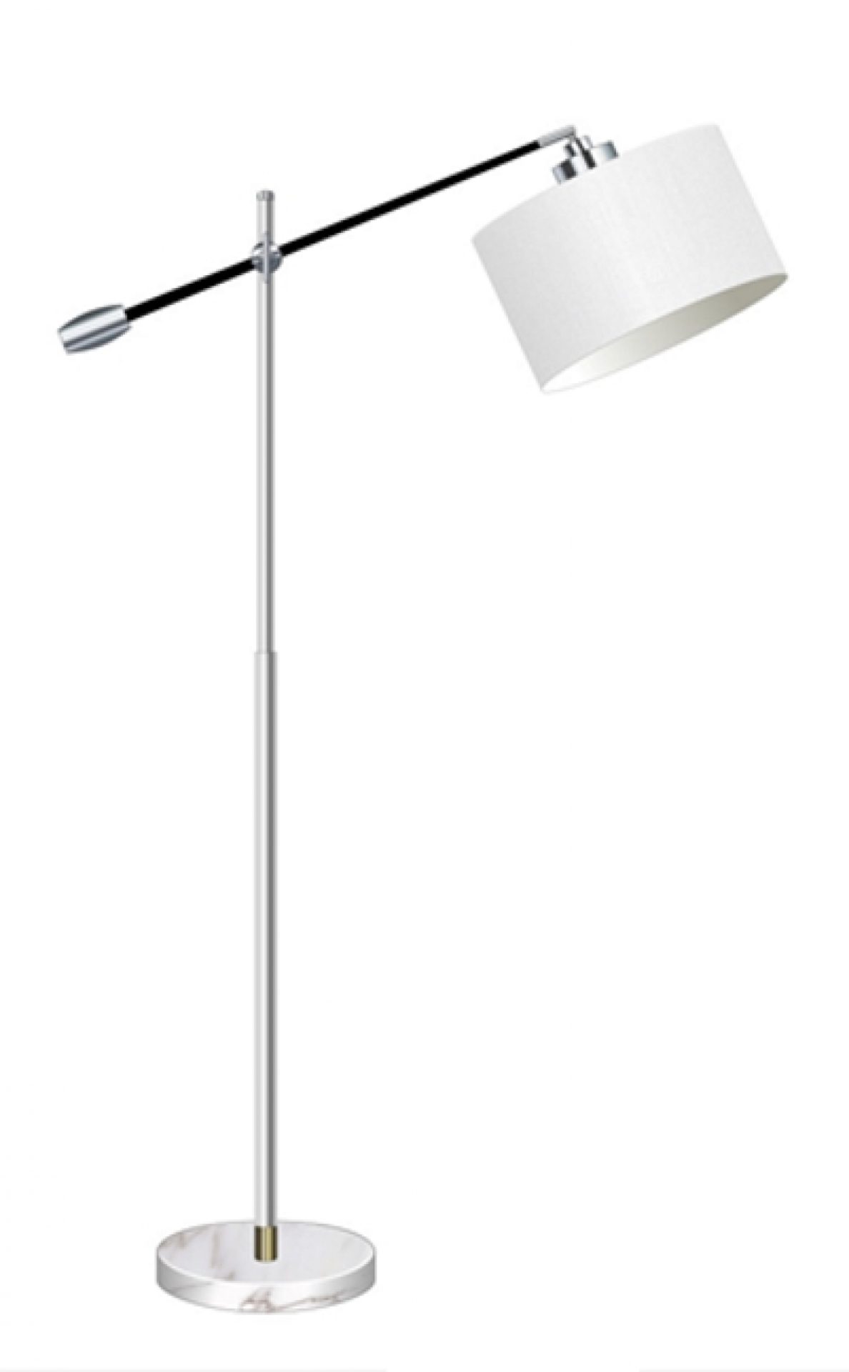 vloerlamp booglamp verstelbaar zilver wit creme lampenkap - Meubel Plein