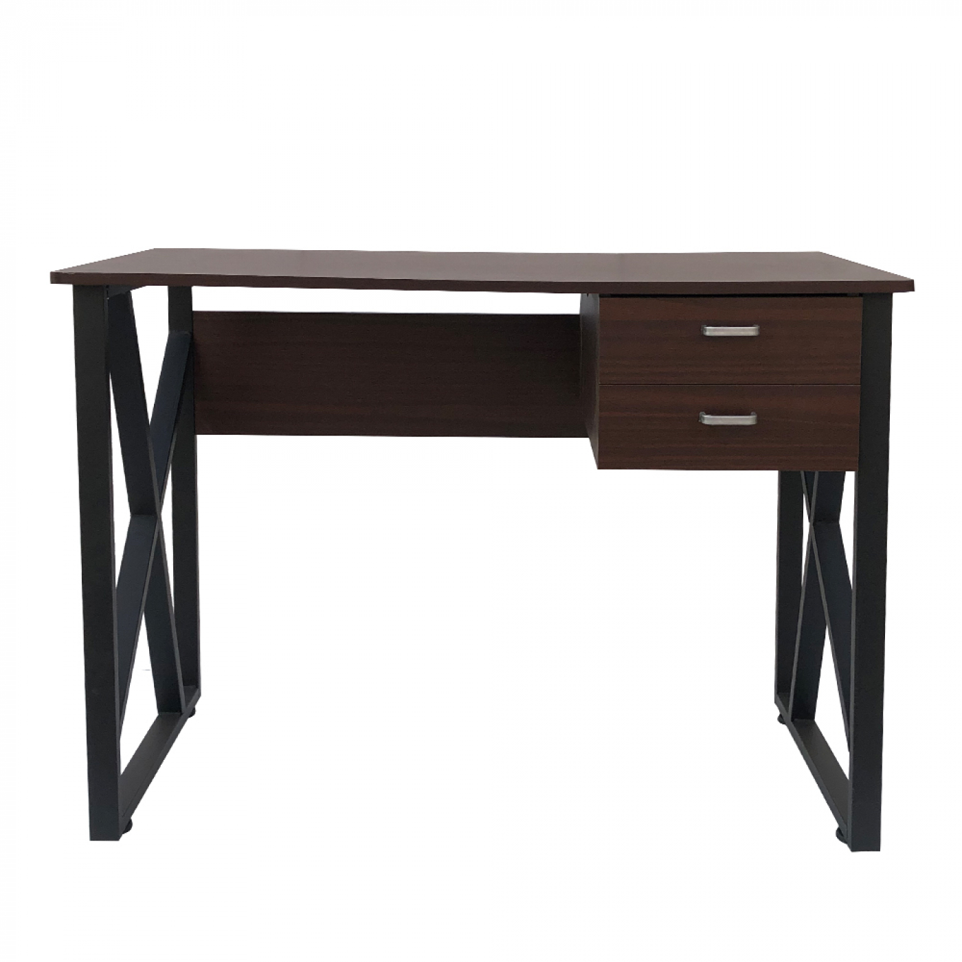 Maak een bed Peave Samenwerking Bureau computer tafel Stoer - laptop buro - zwart metaal bruin hout -  Meubel Plein