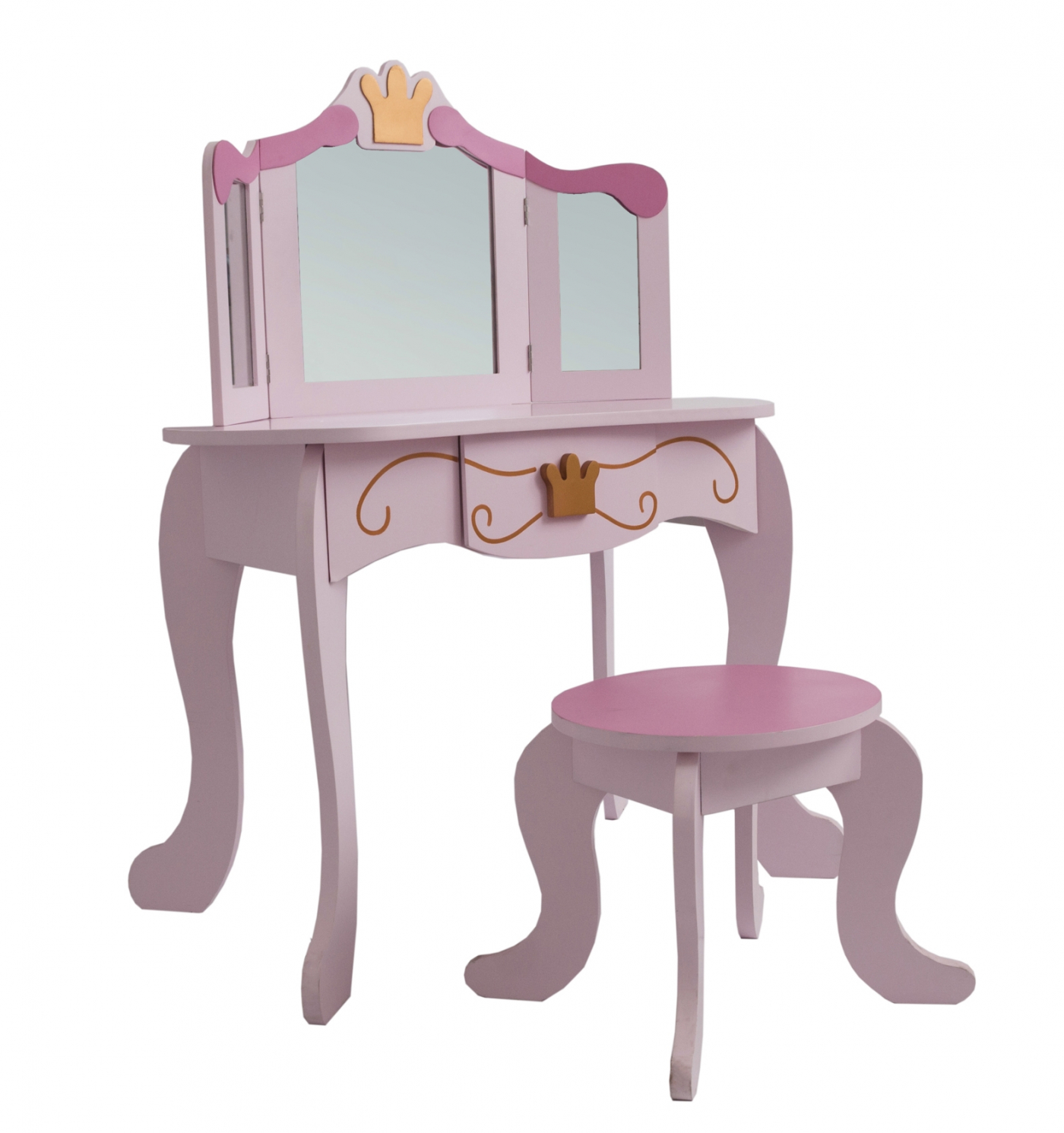sessie Gehoorzaam iets Kaptafel make up tafel Prinses meisje - opmaaktafel met spiegel en krukje -  roze - Meubel Plein