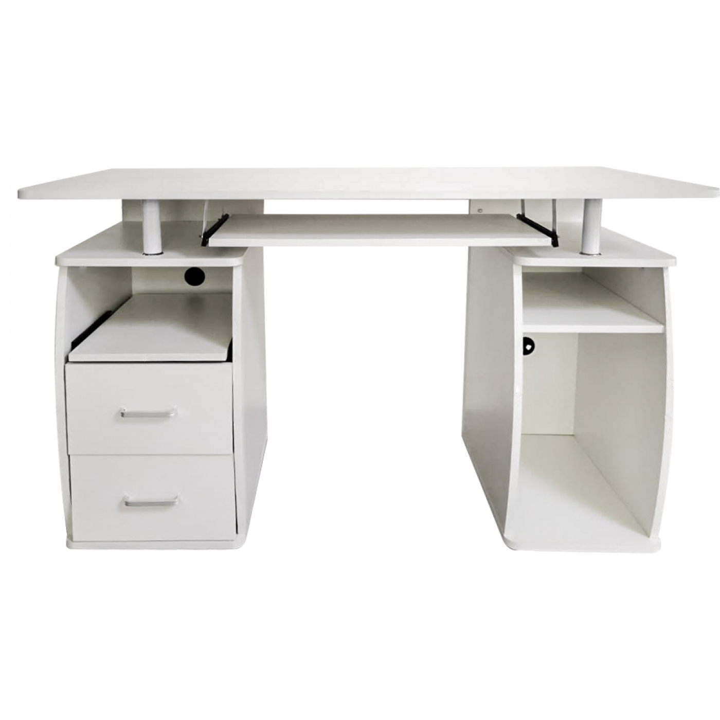 kruising titel overloop Bureau computertafel - praktisch veel opbergruimte in lades en vakken - 120  cm breed - wit - Meubel Plein