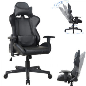 Bureaustoel gamestoel Thomas - racing gaming stijl stoel - ergonomisch - zwart design