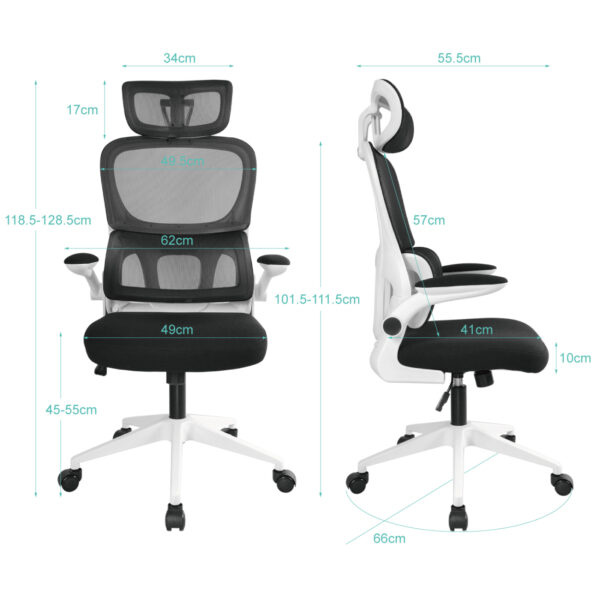 Bureaustoel - kantoorstoel - hoogte verstelbaar - ergonomisch - Afbeelding 5