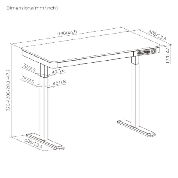 VDD Gaming Bureau Premium - Zit sta Bureau - Elektrisch in Hoogte verstelbaar - Gaming Bureau - Desk - Gaming Desk - Ergonomisch Verstelbaar bureau - Incl. Ingebouwde USB C en USB A - Afbeelding 6