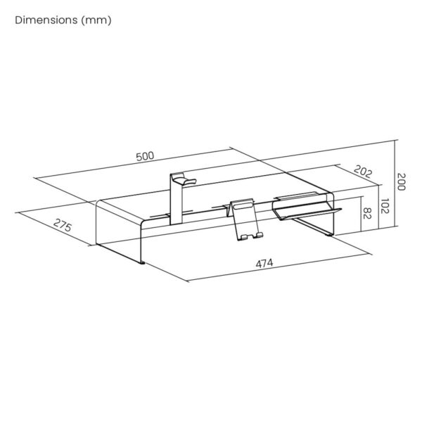 VDD Gaming Monitor Verhoger - Monitor Standaard - Laptop Standaard - Computer Standaard - Laptop Verhoger - Bureau Organizer - incl. Telefoon & Koptelefoon Houder - Zwart - Afbeelding 2