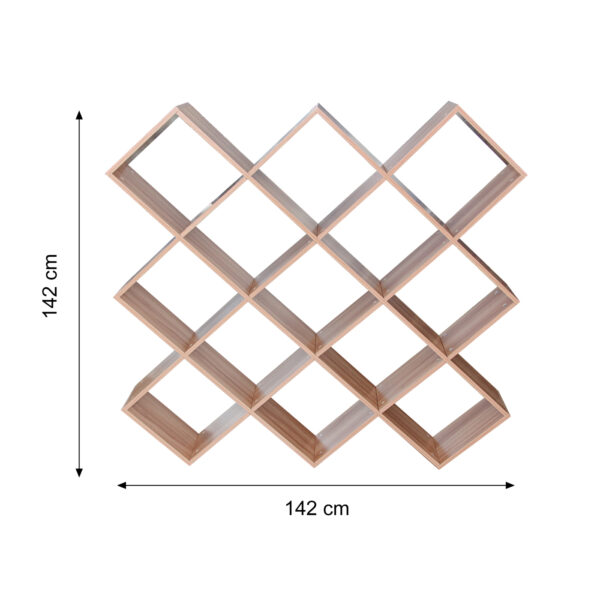 Boekenkast Vinyl LP kast roomdivider open design Nelis 13 vakken Licht eiken - Afbeelding 5